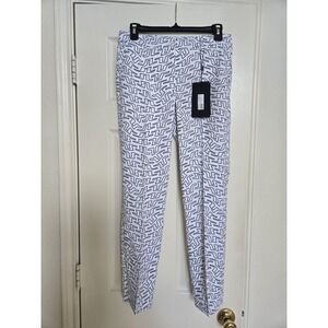 J Lindeberg Pia Print Golf Pant Womens Size 26 White outline bridge swirl NWT